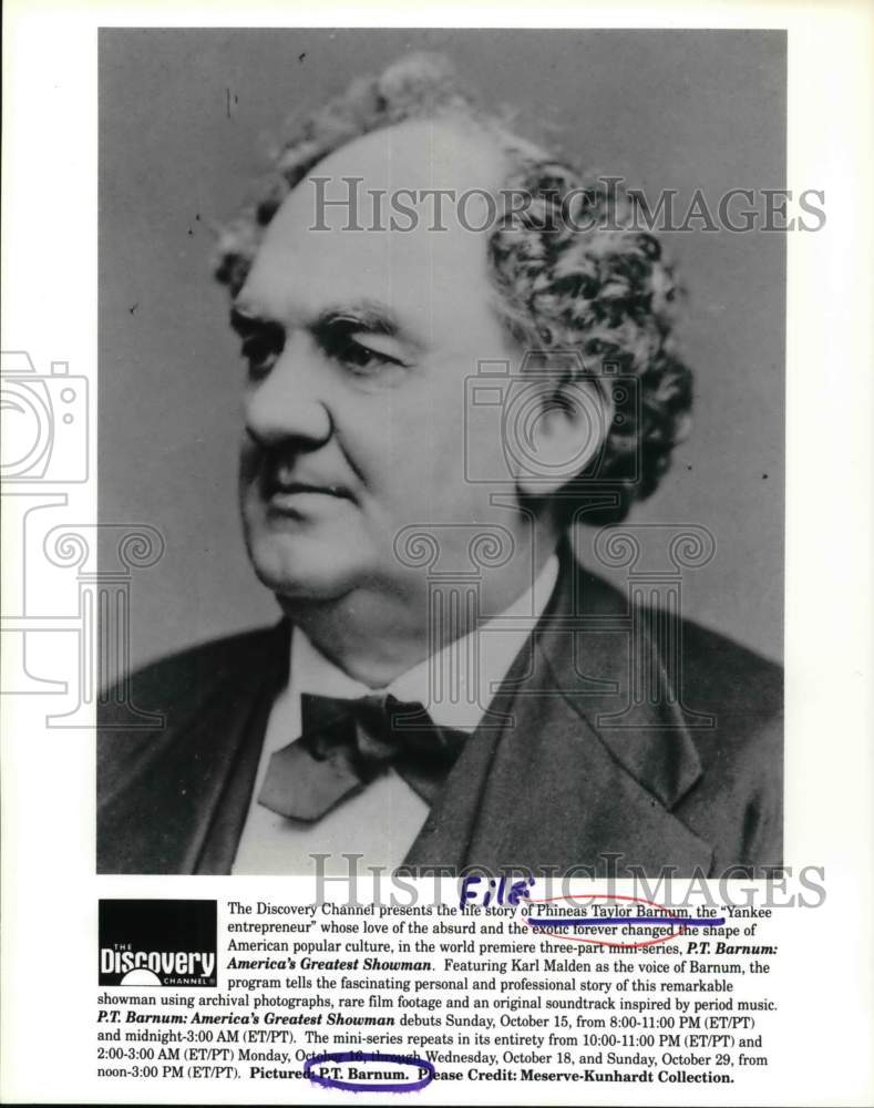 1995 Press Photo P. T. Barnum - Historic Images