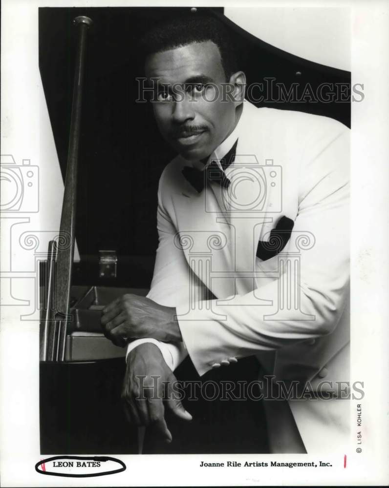 1991 Press Photo Pianist Leon Bates - Historic Images