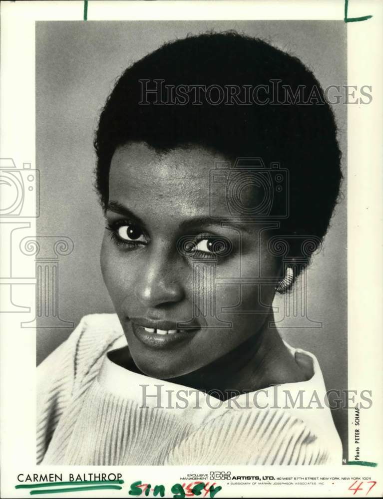 1986 Press Photo Singer Carmen Balthrop - Historic Images