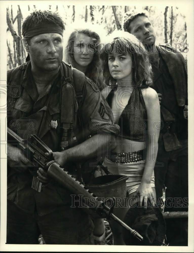 1988 Press Photo Scene from &quot;Tour of Duty&quot; featuring actress Cynthia Bain - Historic Images