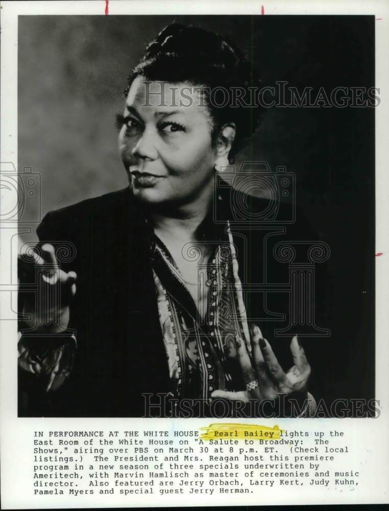 1988 Press Photo Singer Pearl Bailey - Historic Images