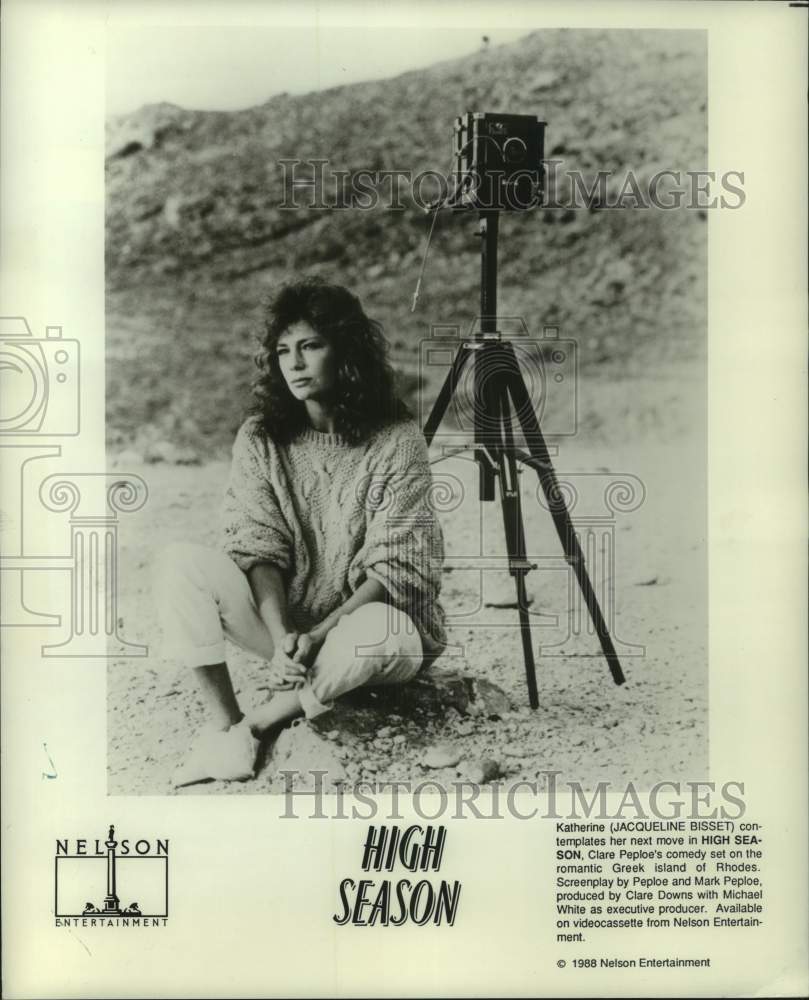 1988 Press Photo Actress Jacqueline Bisset stars in High Season. - Historic Images