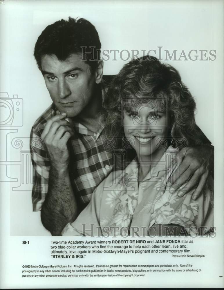 1990 Press Photo Robert De Niro and Jane Fonda Star in &quot;Stanley &amp; Iris&quot; - Historic Images