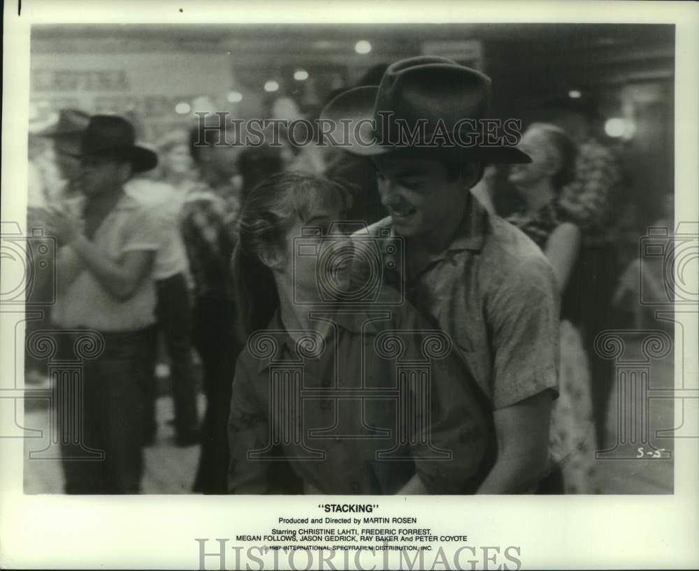 1987 Press Photo Actors dance during a scene from the movie &quot;Stacking&quot; - Historic Images