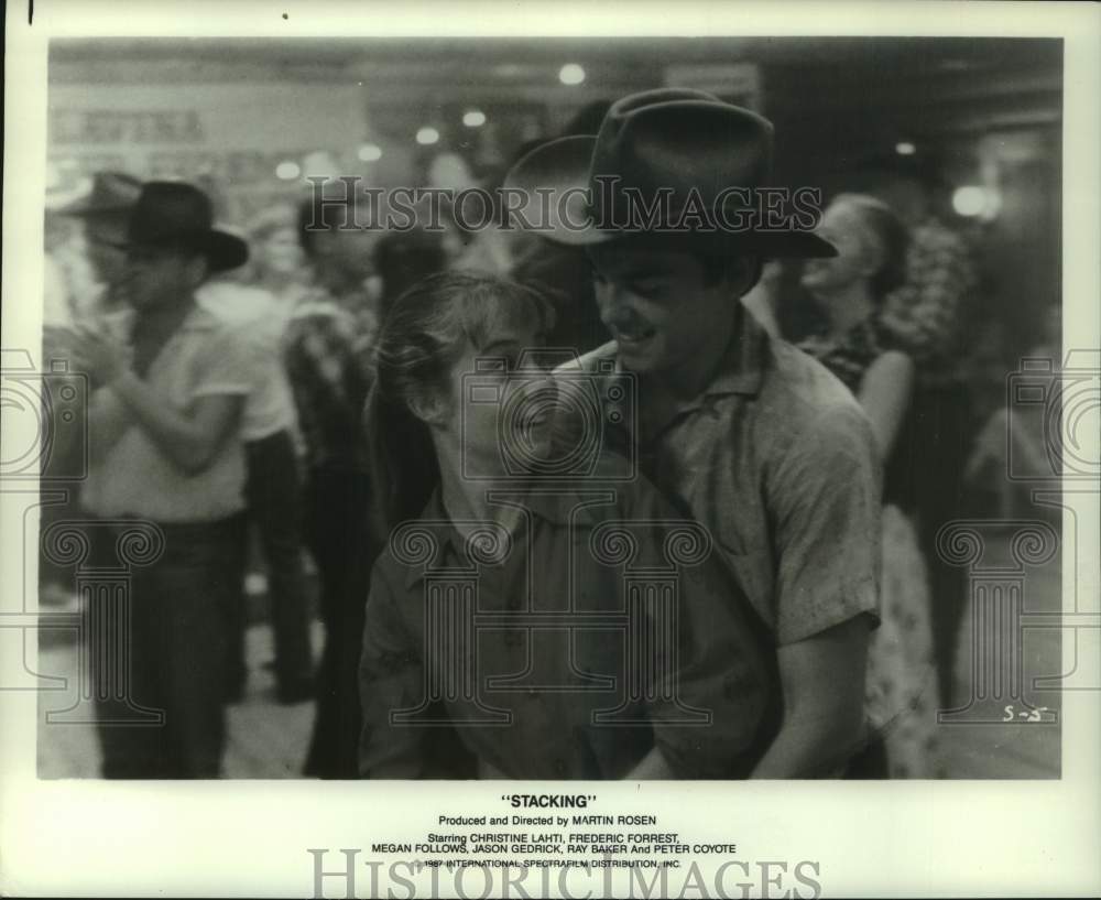1987 Press Photo Actors dance during a scene from the movie "Stacking" - Historic Images