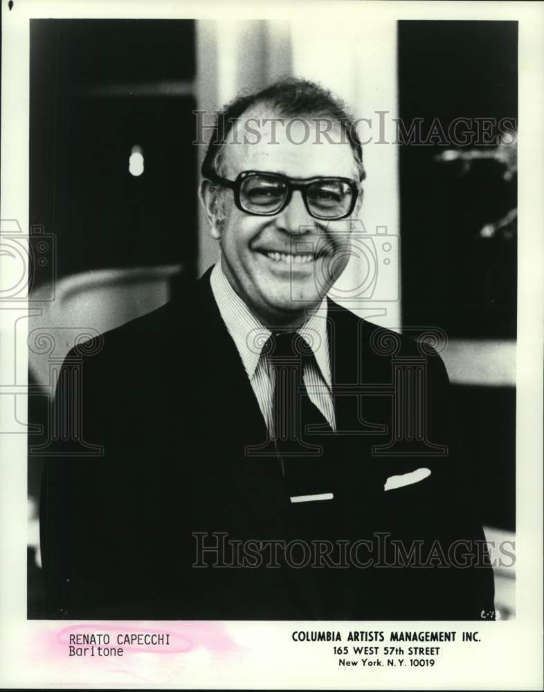 1988 Press Photo Baritone singer Renato Capecchi - Historic Images