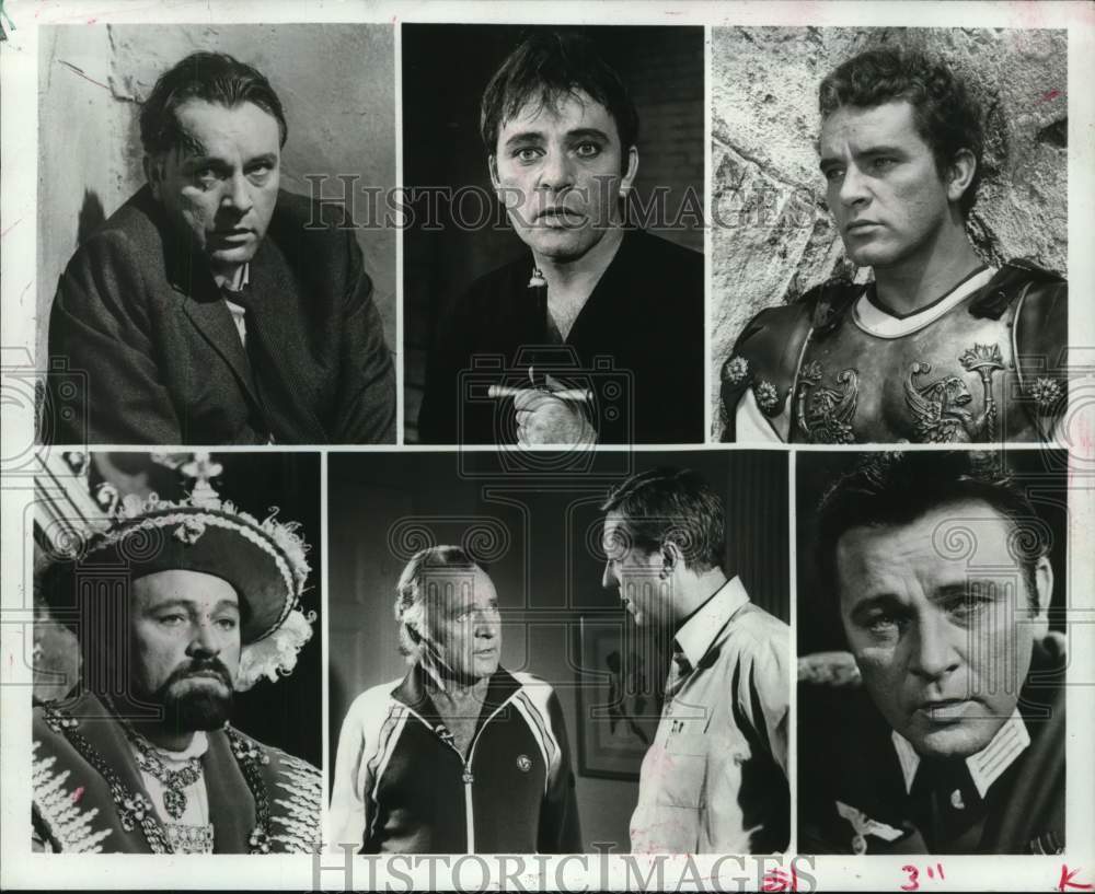 1982 Press Photo Different scenes with actor Richard Burton and David Hartman. - Historic Images