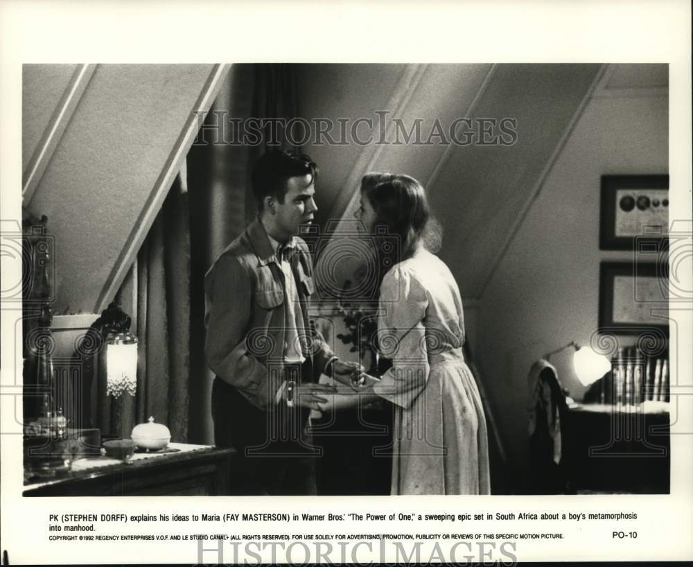 1992 Press Photo Stephen Dorff and Fay Masterson act in "The Power of One" - Historic Images