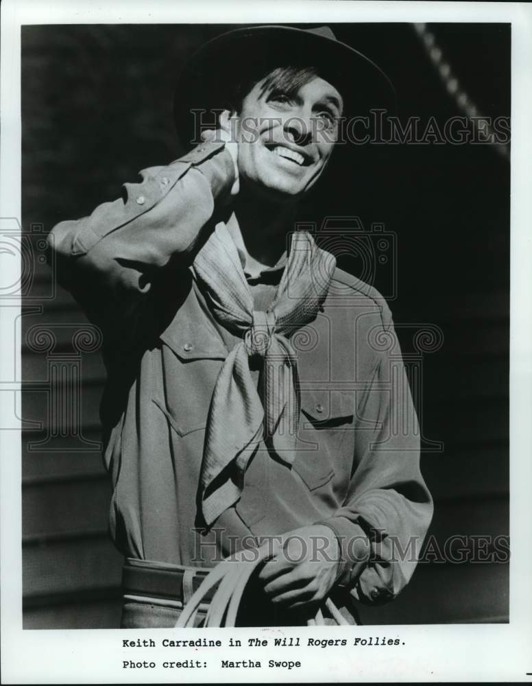 Press Photo Keith Carradine acts in The Will Rogers Follies - Historic Images