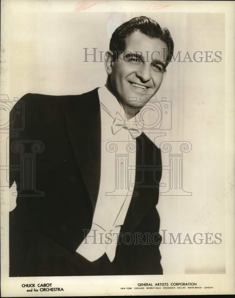 1957 Press Photo Orchestra Leader Chuck Cabot - Historic Images