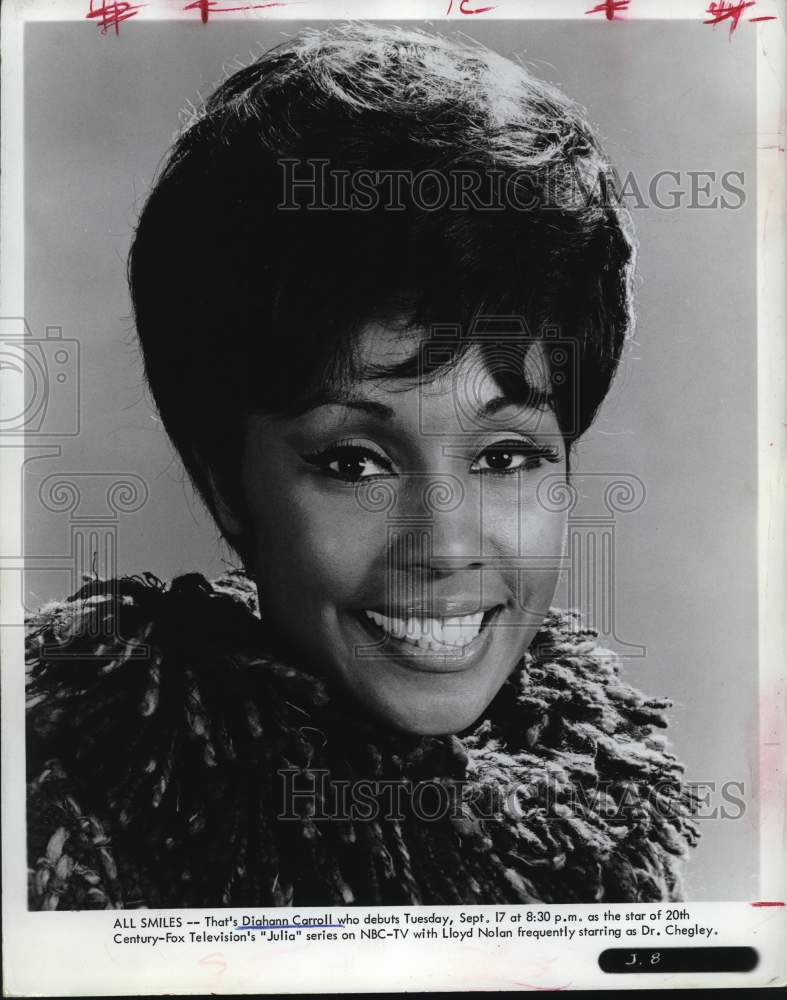 1969 Press Photo Actress Diahann Carroll in &quot;Julia&quot; - Historic Images