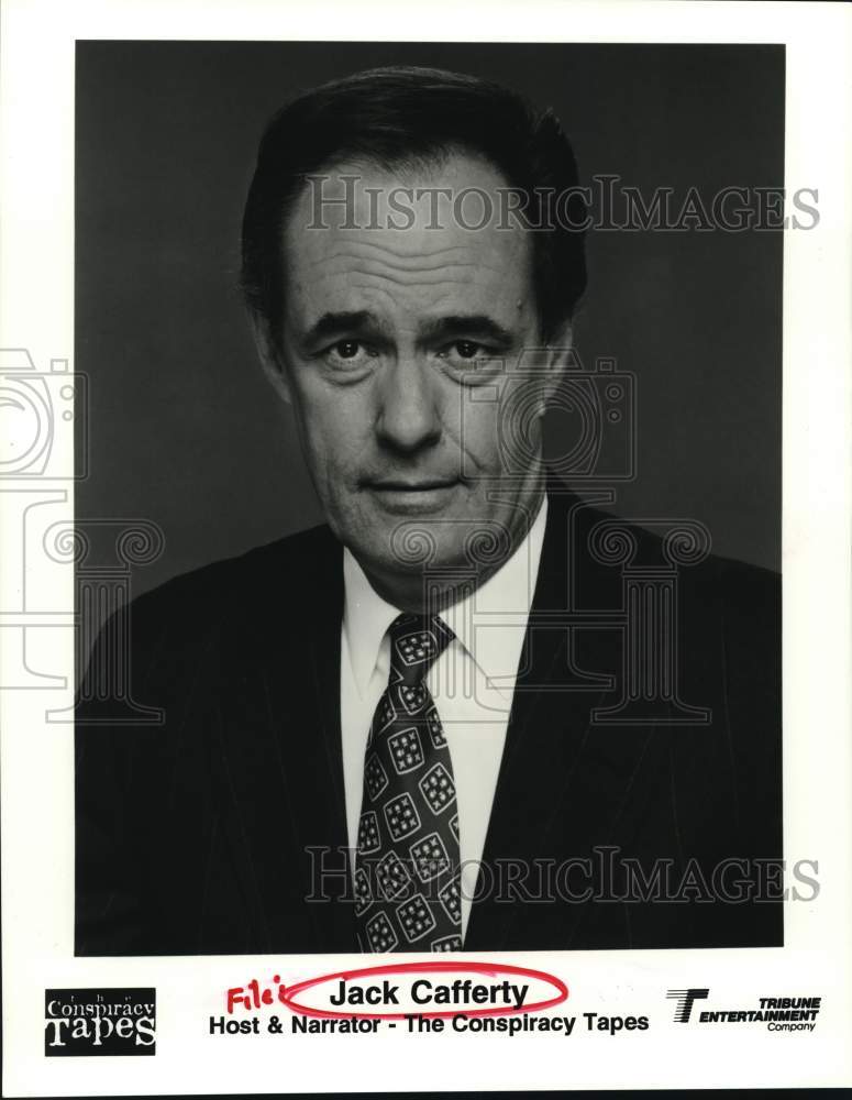 1994 Press Photo Jack Cafferty, Host and Narrator for "The Conspiracy Tapes" - Historic Images