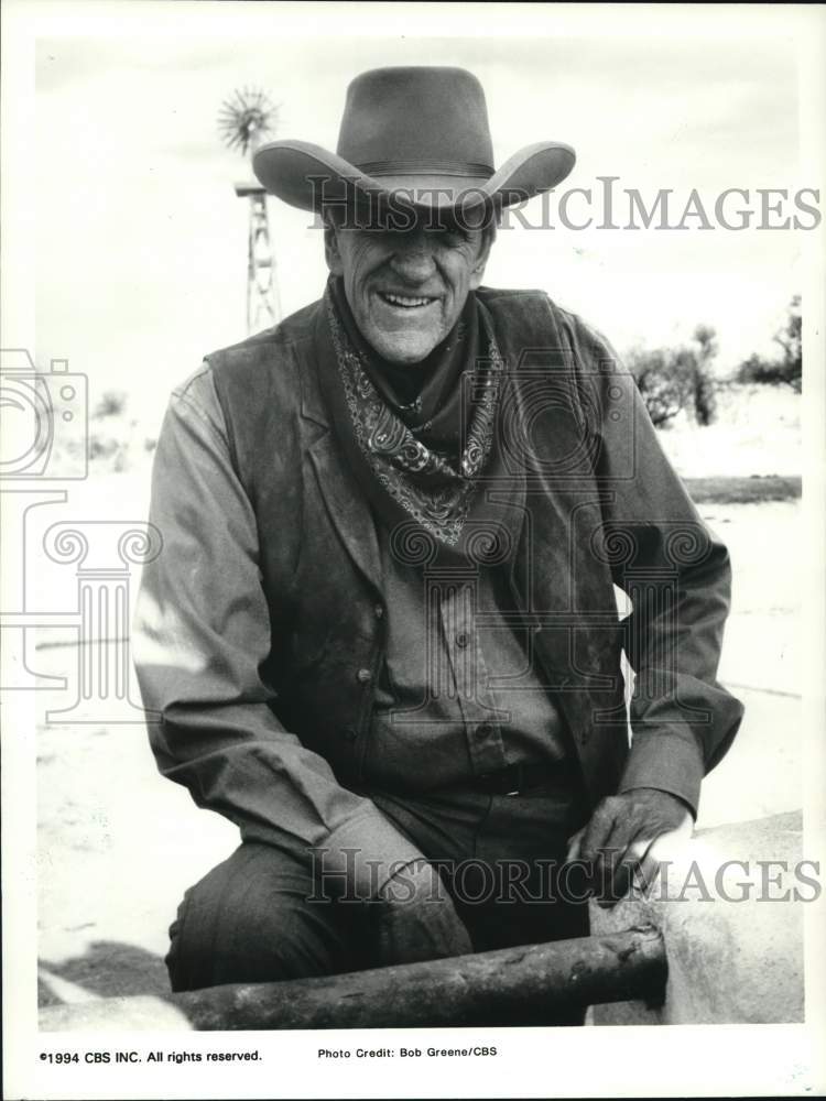 1994 Press Photo James Arness stars in &quot;Gunsmoke: One Man&#39;s Justice&quot; - Historic Images