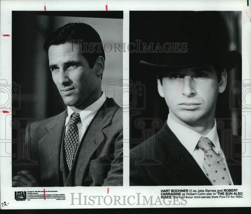 1984 Press Photo Actors Hart Bochner, Robert Carradine in &quot;The Sun Also Rises&quot;- Historic Images