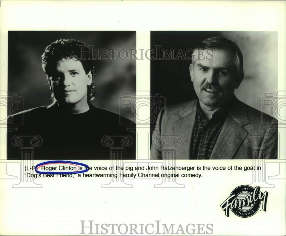 1997 Press Photo Roger Clinton and John Ratzenberger in "Dog's Best Friend" - Historic Images