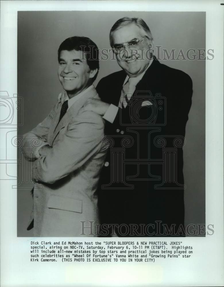 1988 Press Photo Dick Clark and Ed McMahon host a special on NBC-TV - Historic Images