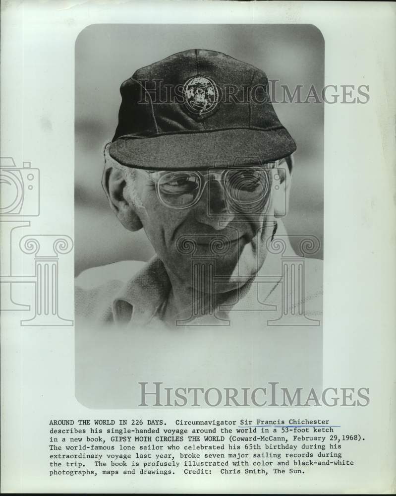 1969 Press Photo Circumnavigator and author Sir Francis Chichester - Historic Images