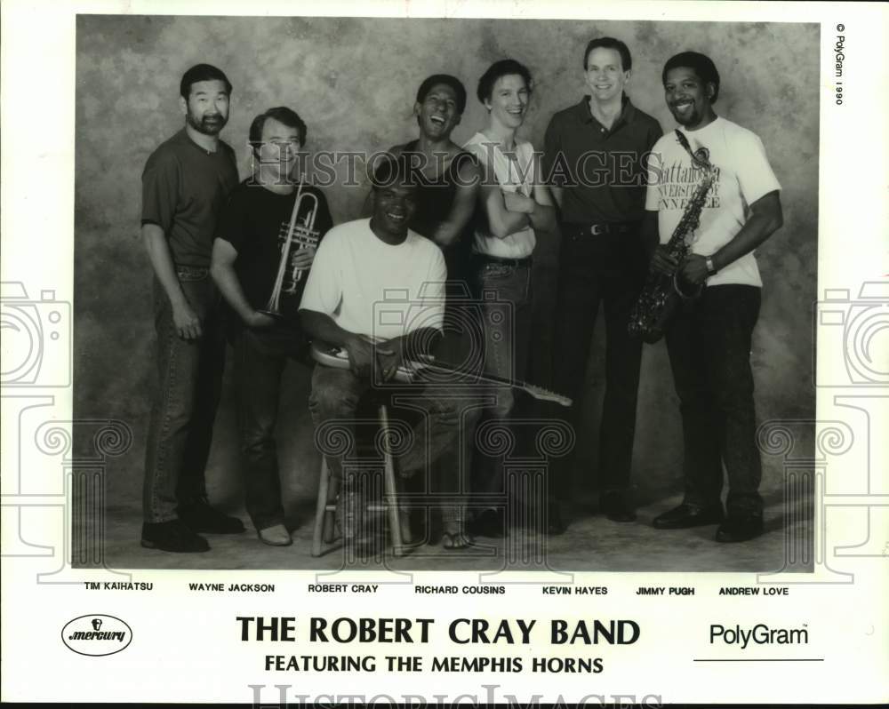 1990 Press Photo Members of the music group The Robert Cray Band - Historic Images