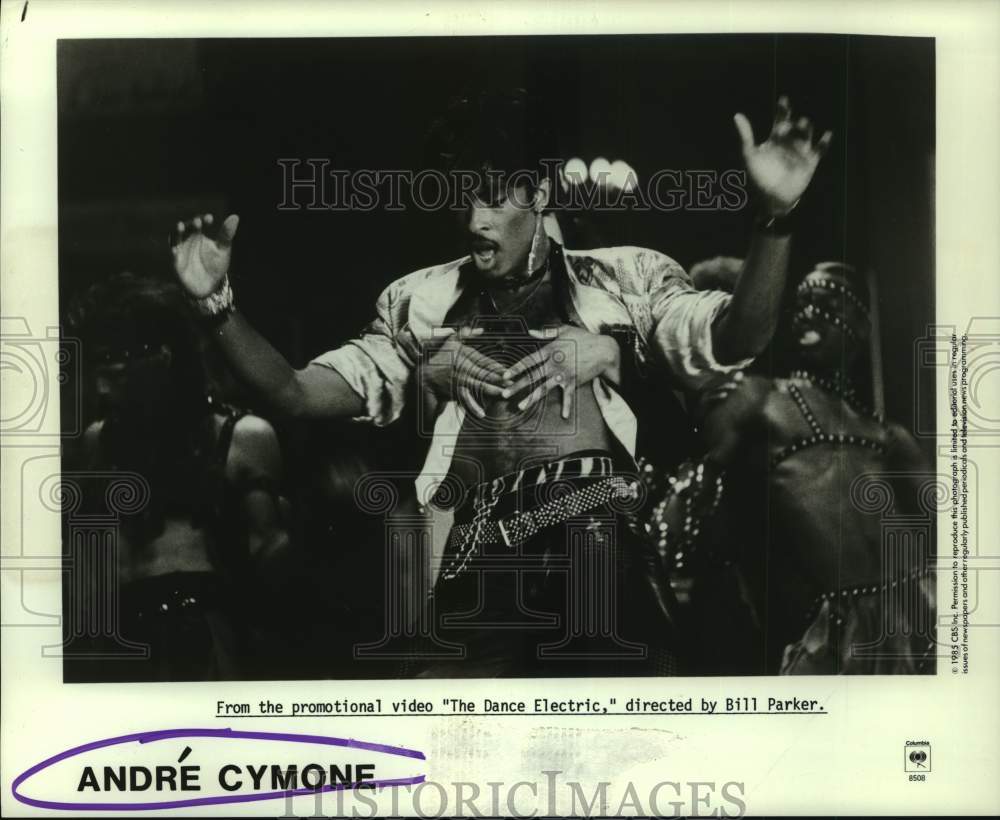 1985 Press Photo Singer Andre Cymone appears in "The Dance Electric" - Historic Images