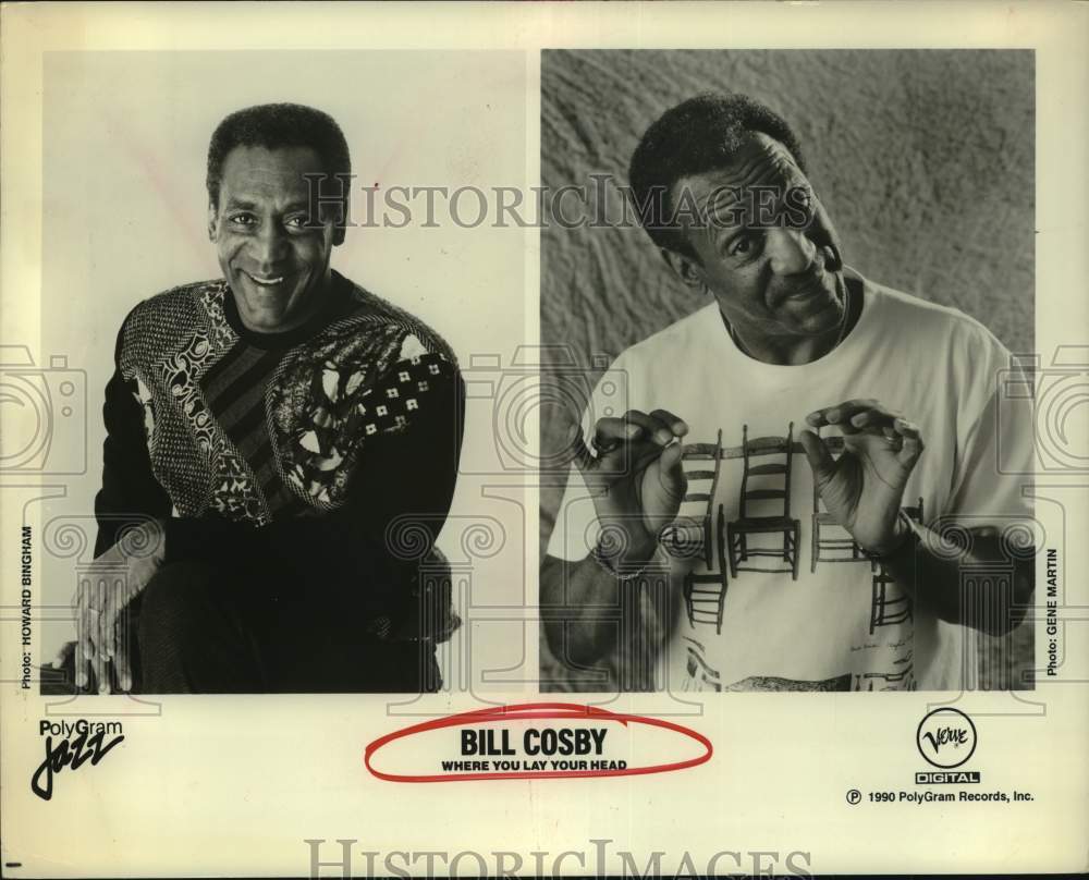 1990 Press Photo Comedian Bill Cosby "Where You Lay Your Head" - Historic Images