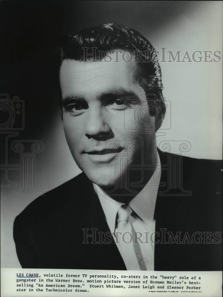 1966 Press Photo Actor Les Crane appears in "An American Dream" - Historic Images