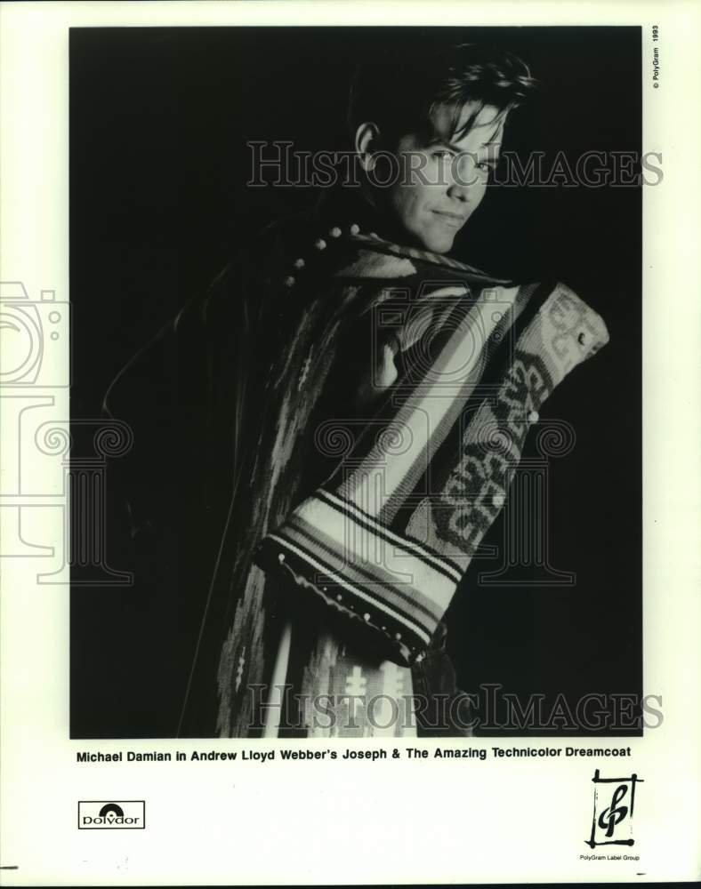 1993 Press Photo Michael Damian in "Joseph & The Amazing Technicolor Dreamcoat" - Historic Images