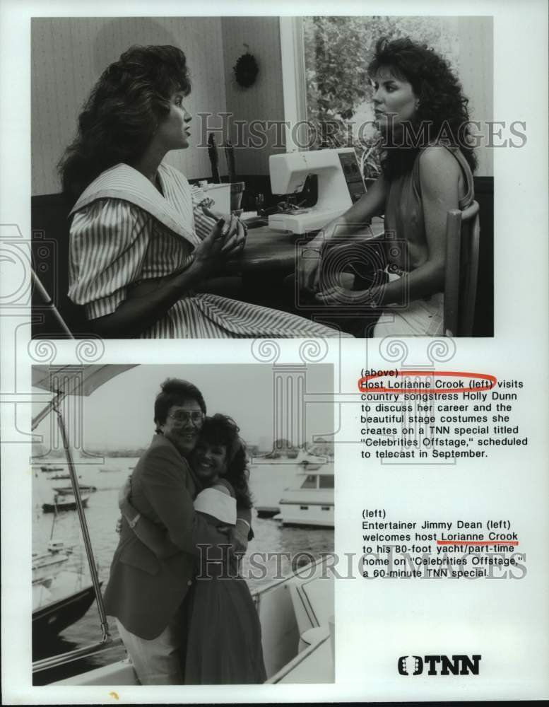 1989 Press Photo Lorianne Crook with Guests of "Celebrities Offstage" - Historic Images