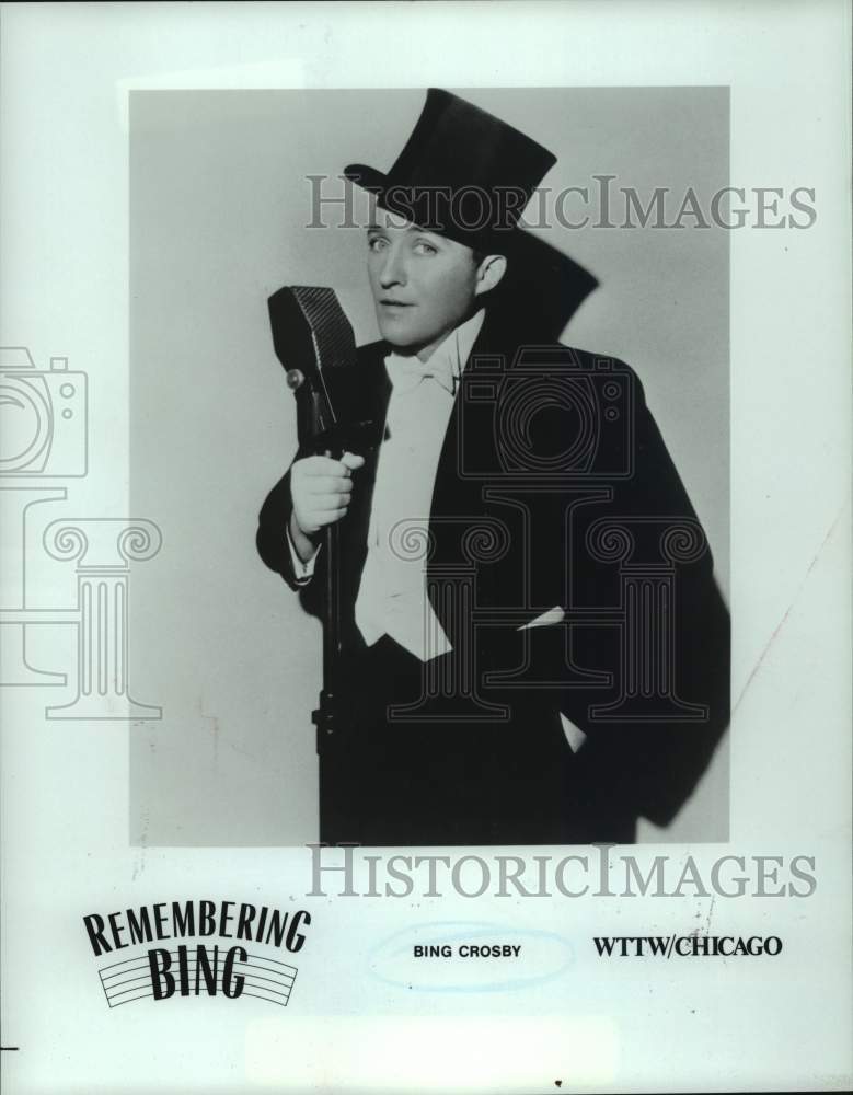 1988 Press Photo Singer Bing Crosby Featured in &quot;Remembering Bing&quot; - Historic Images