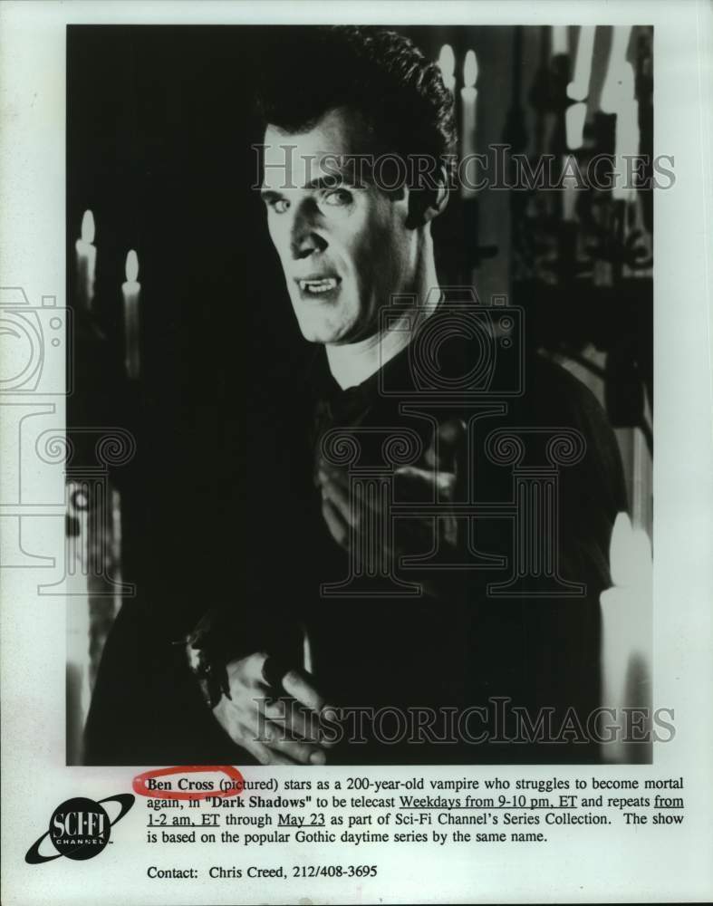 1995 Press Photo Actor Ben Cross appears on "Dark Shadows" - Historic Images