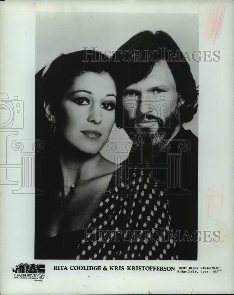 1978 Press Photo Singer Rita Coolidge &amp; Kris Kristofferson - Historic Images