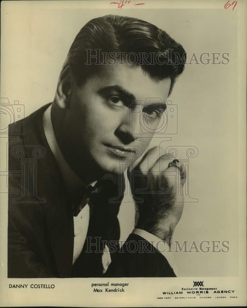 1958 Press Photo Singing Star Danny Costello - Historic Images