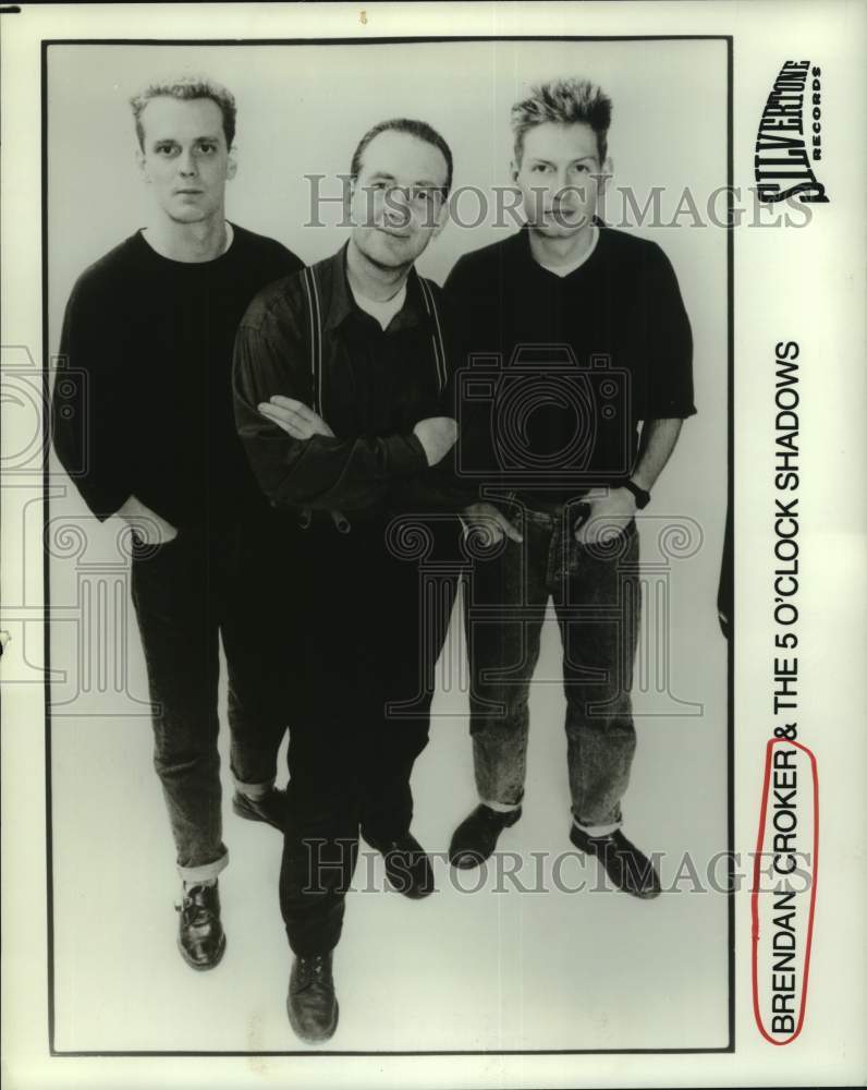 1989 Press Photo Singer Brendan Croker &amp; The Five O&#39;Clock Shadows - Historic Images