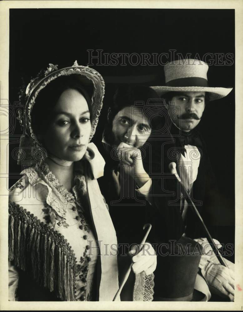 1976 Press Photo Francesca Annis, Tom Conti, Dennis Lill in "Madame Bovary" - Historic Images