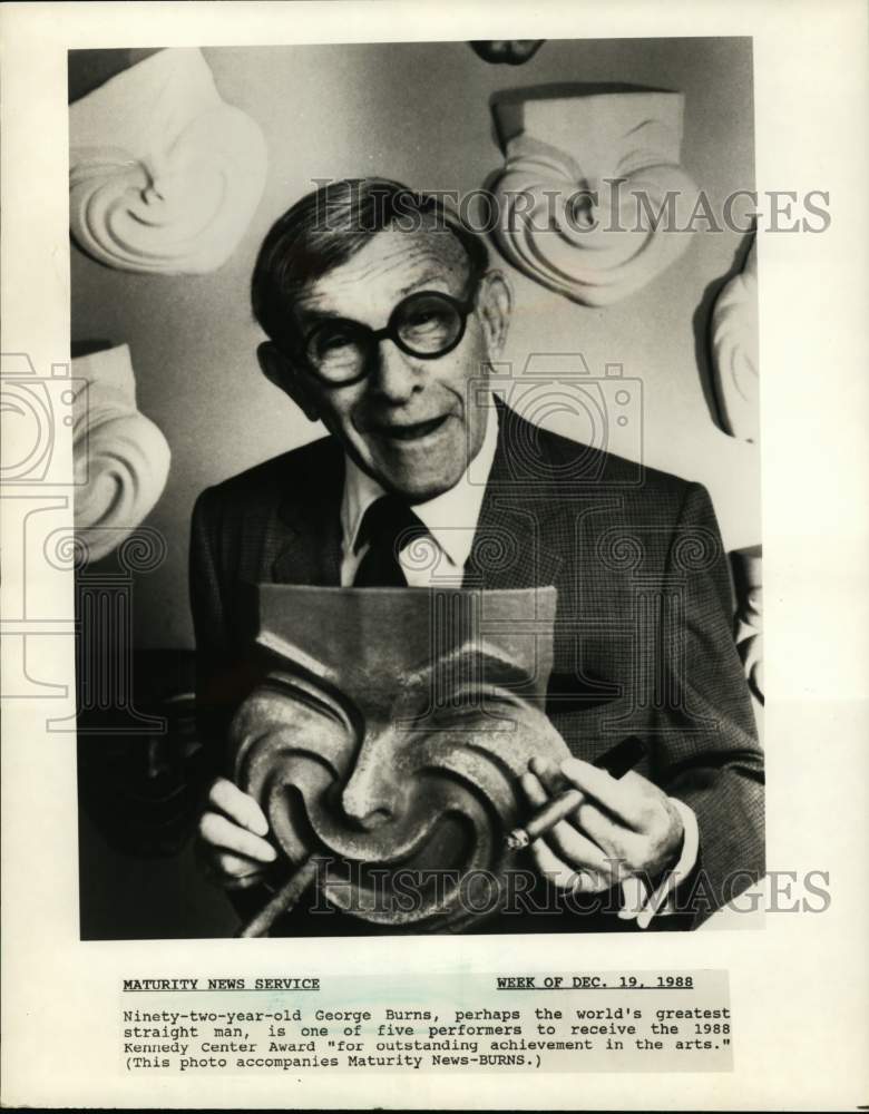 1988 Comedian George Burns, Recipient Kennedy Center Award - Historic Images