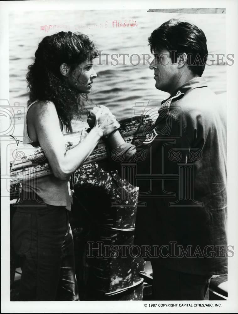 1987 Press Photo Kate Capshaw and Jeroen Krabbe star in "Her Secret Life" - Historic Images