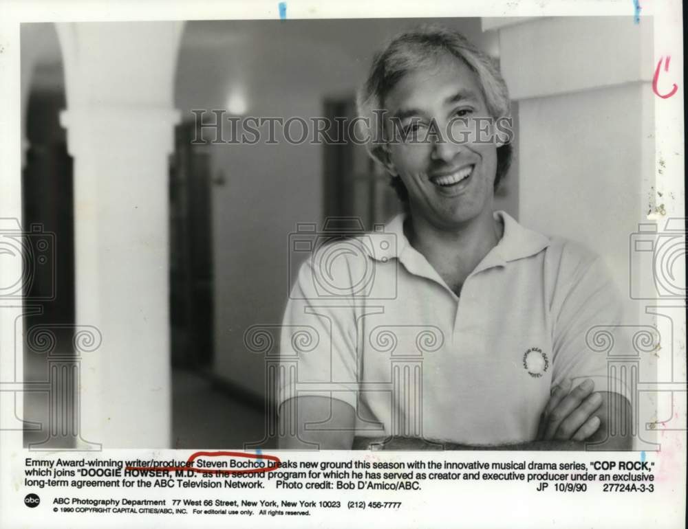 1990 Press Photo "Cop Rock" Writer/Producer Steven Bochco - Historic Images