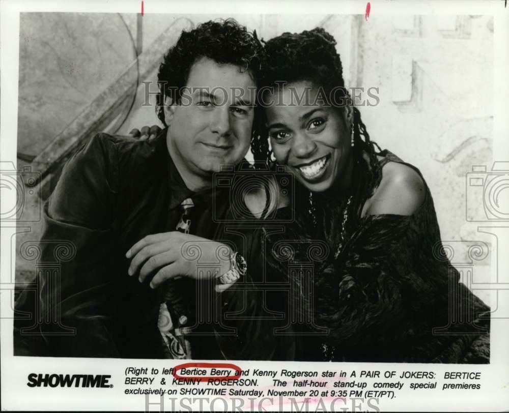 1993 Press Photo A Pair of Jokers: Bertice Berry & Kenny Rogerson - Historic Images