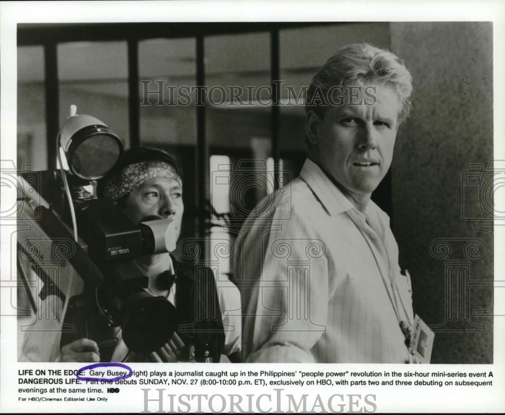 1986 Press Photo Gary Busey in "A Dangerous Life" - Historic Images