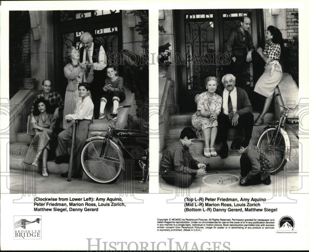 1991 Press Photo &quot;Brooklyn Bridge&quot; Cast Members - Historic Images