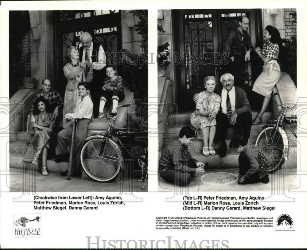 1991 Press Photo "Brooklyn Bridge" Cast Members - Historic Images