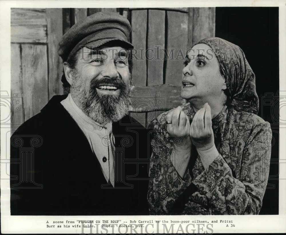 1971 Press Photo "Fiddler on the Roof" Starring Bob Carroll, Fritzi Burr - Historic Images