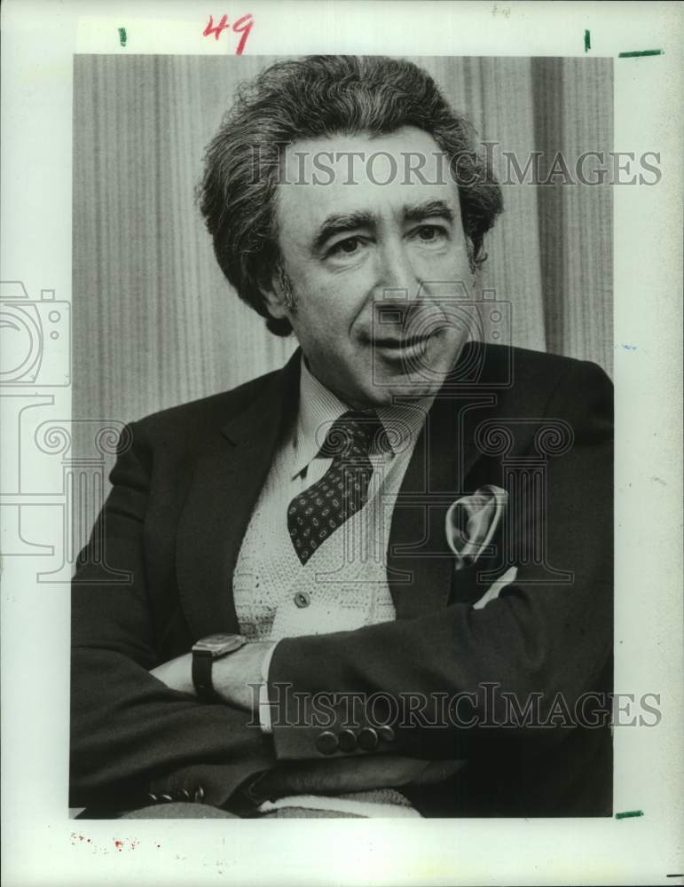 1986 Press Photo Houston Symphony Conductor Sergiu Comissiona - Historic Images