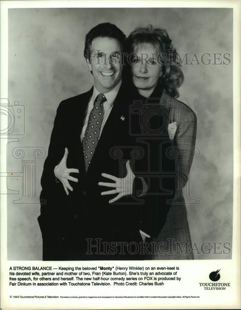 1993 Press Photo Henry Winkler and Kate Burton in &quot;Monty&quot; - Historic Images