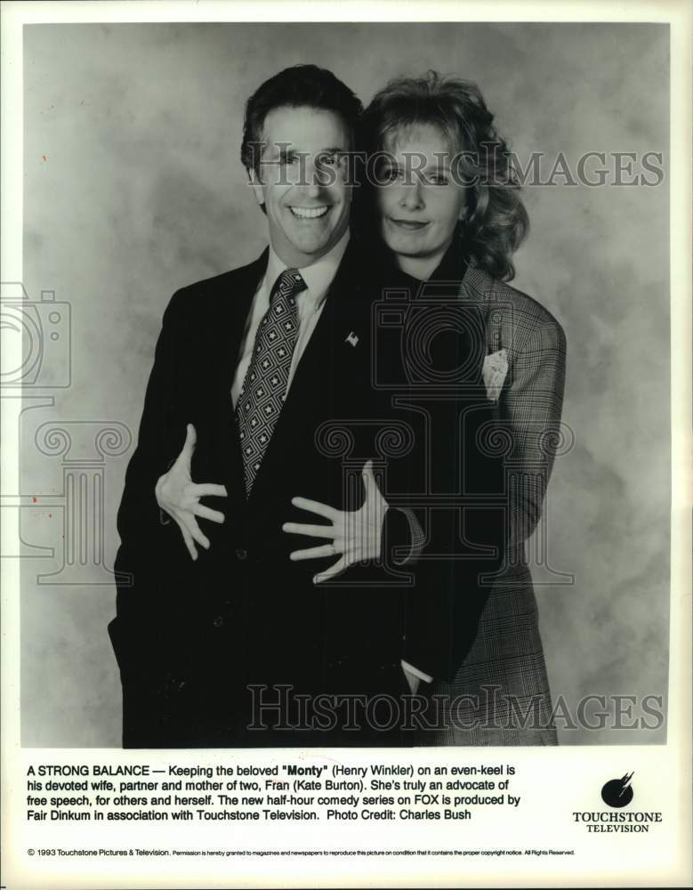 1993 Press Photo Henry Winkler and Kate Burton in "Monty" - Historic Images