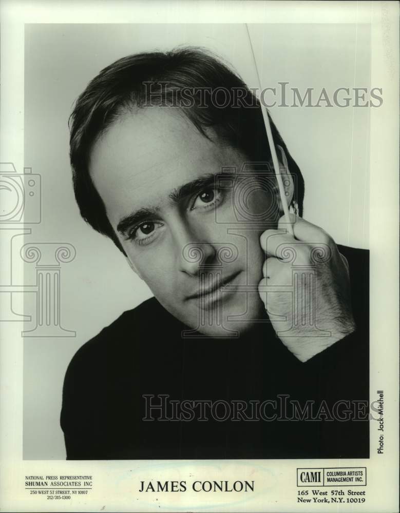 1988 Press Photo James Conlon, Conductor with Rotterdam Philharmonic Orchestra - Historic Images