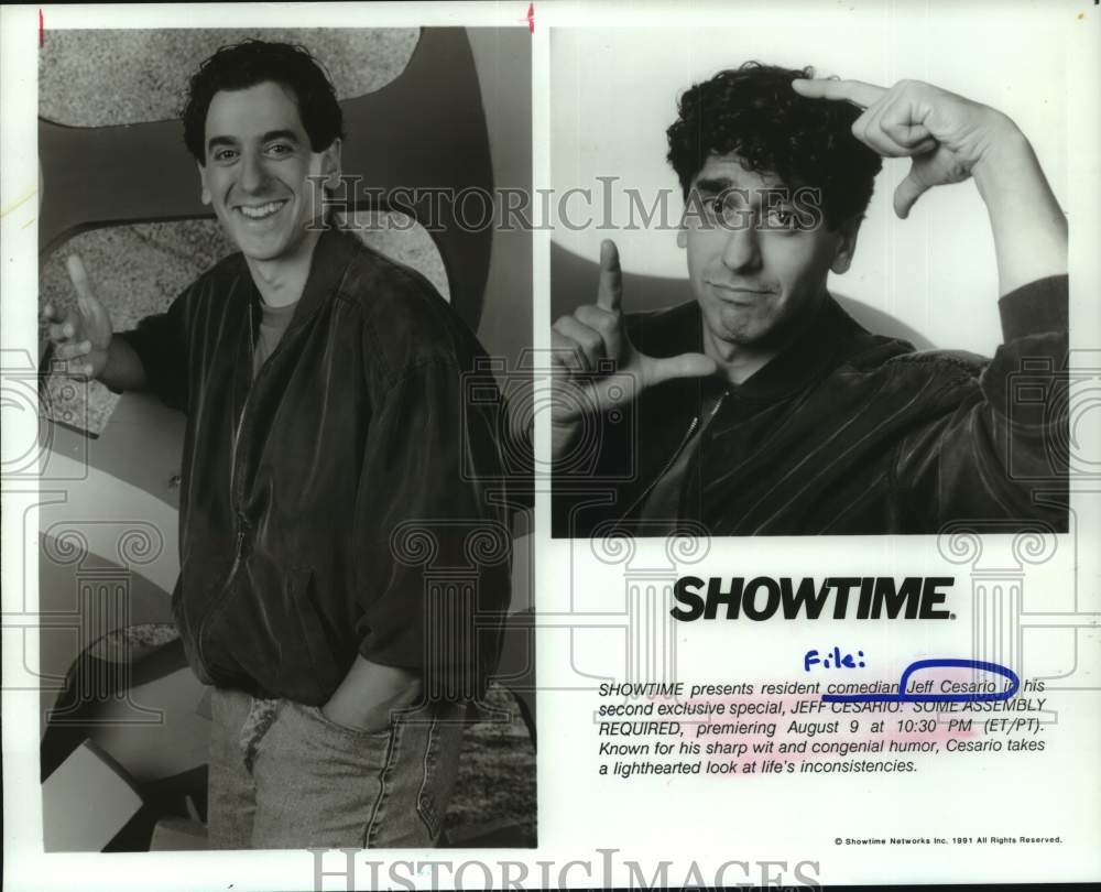 1991 Press Photo Jeff Cesario in &quot;Jeff Cesario: Some Assembly Required&quot; special - Historic Images