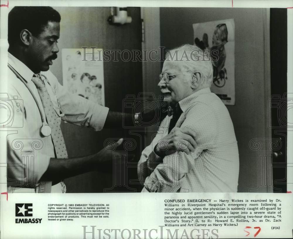 1983 Press Photo Howard E. Rollins Jr., Art Carney in "A Doctor's Story" - Historic Images