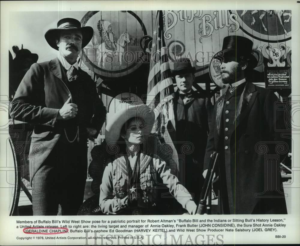 1976 Press Photo Cast in a scene from Buffalo Bill movie - Historic Images