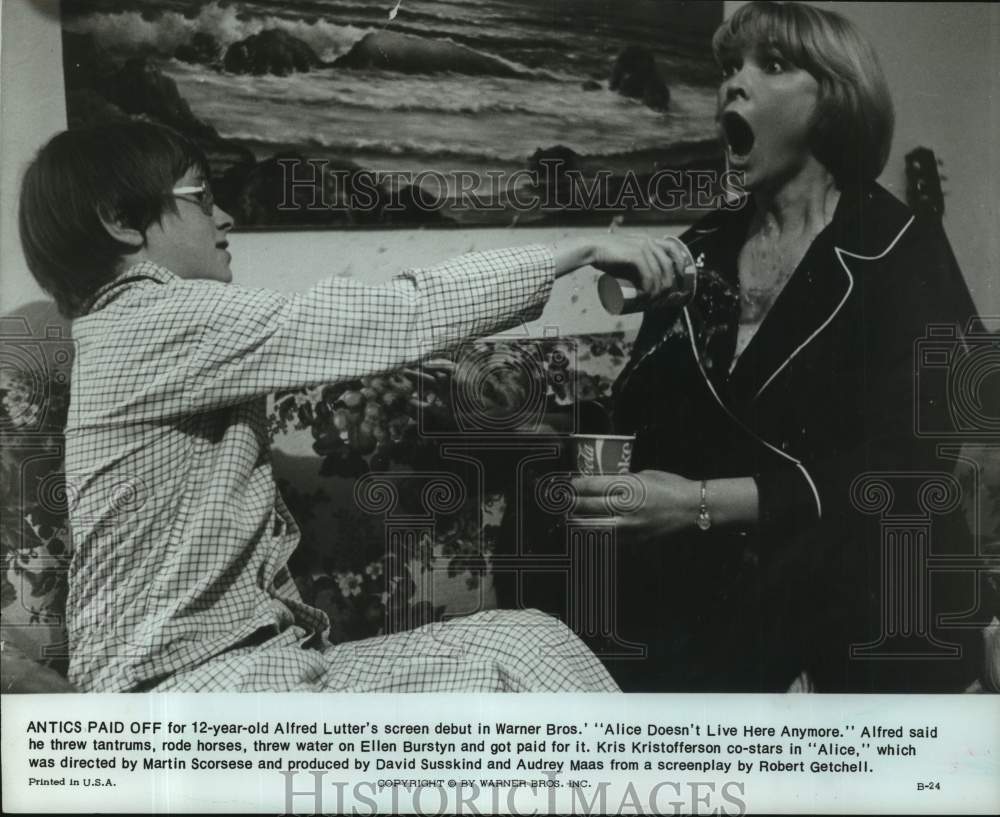 1992 Press Photo Ellen Burstyn, Alfred Lutter in &quot;Alice Doesn&#39;t Live Here ...&quot; - Historic Images