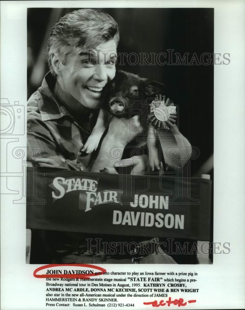 1996 Press Photo John Davidson performs in the musical &quot;State Fair&quot; - Historic Images